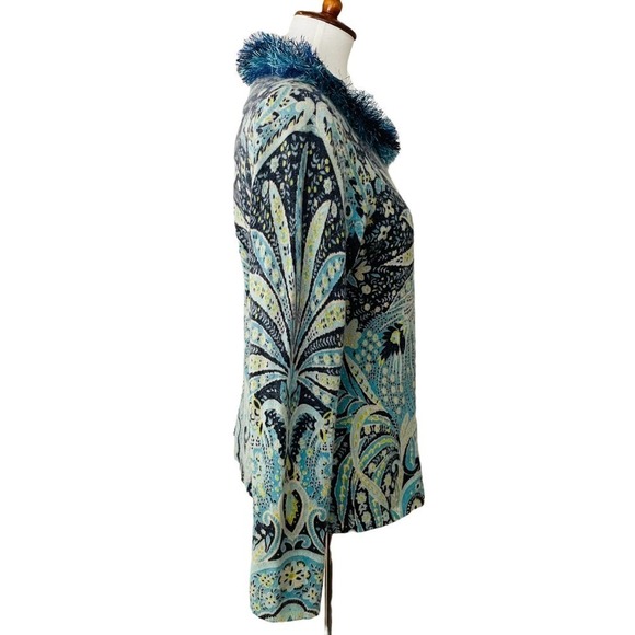 🍀TALBOTS Women's Multicolor Cashmere Paisley Floral Pullover Sweater Size M - Picture 7 of 10